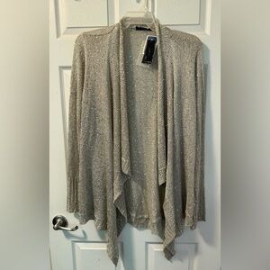 Cyrus Sequin Open-Front Cardigan - Light Gold